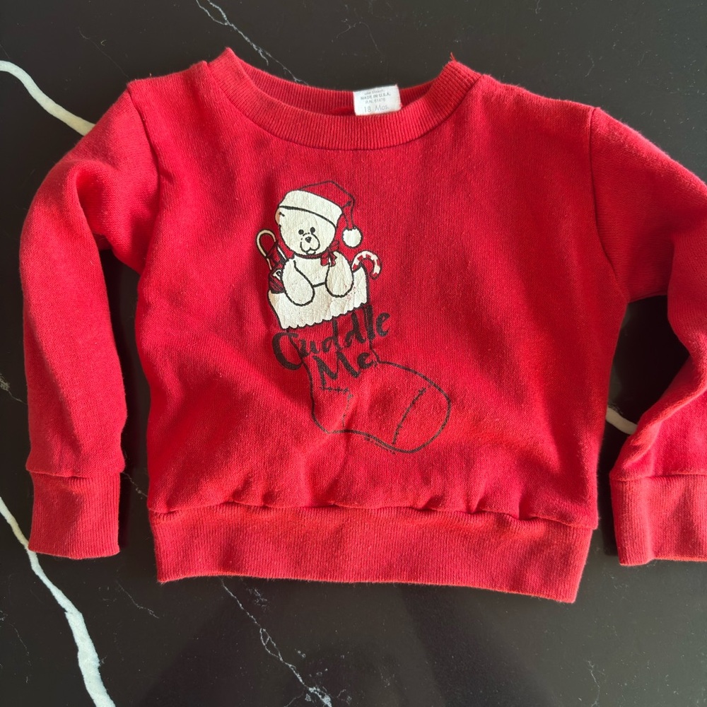 Cute Red‎ Kids Vintage Christmas Sweatshirt
